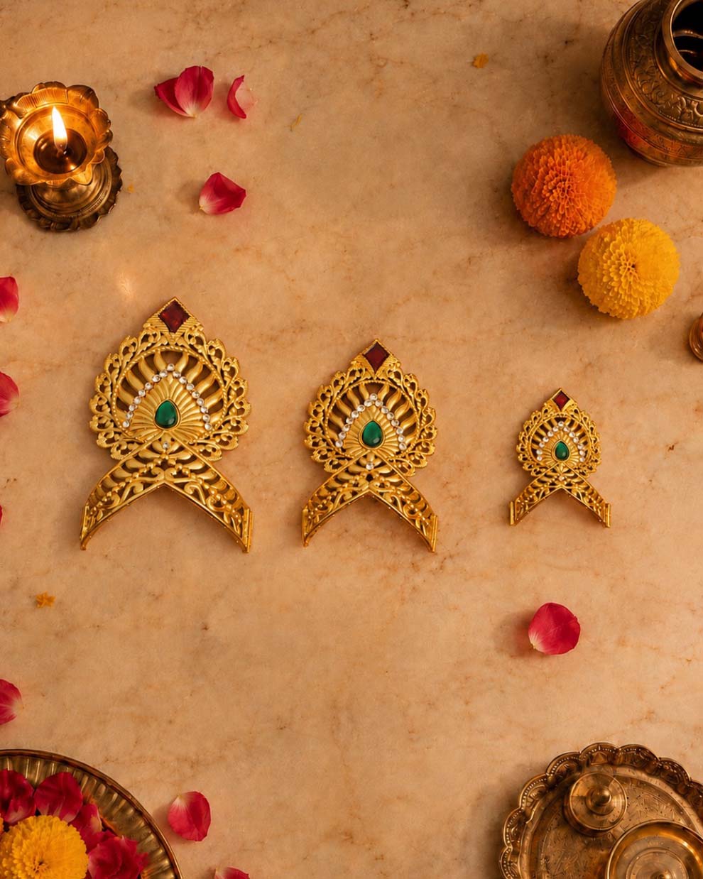 Rajarchit Metallic Mukut for Laddu Gopal Ji