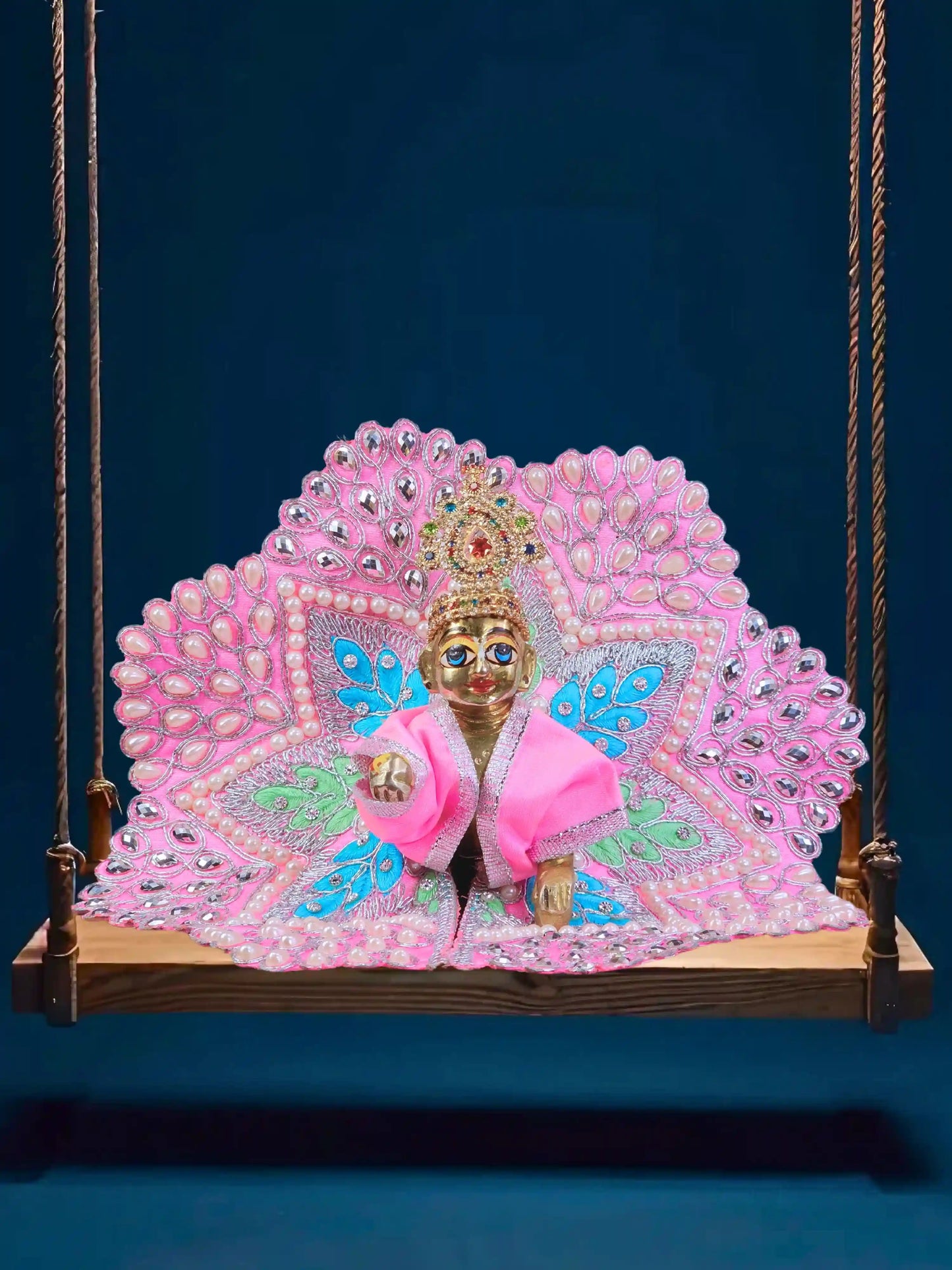Pearl Elegance Pink Laddu Gopal Poshak