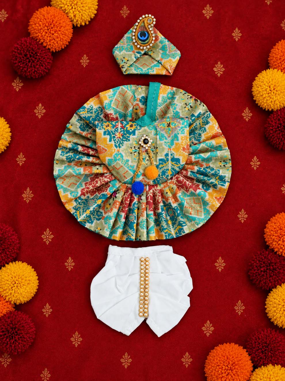 best navratri Mathura wholesale manufacturer Laddu Gopal Dresses Online in India Winter Dress for Poshak Thakurji Kanha Ji Accessories Dhoti Kurta Set Pajama Aasan Janmashtami Special Summer Shringar Fancy Jacket Premium Festival Bistar Combo om poshak kanha thakurji bal lala lalla ladoo