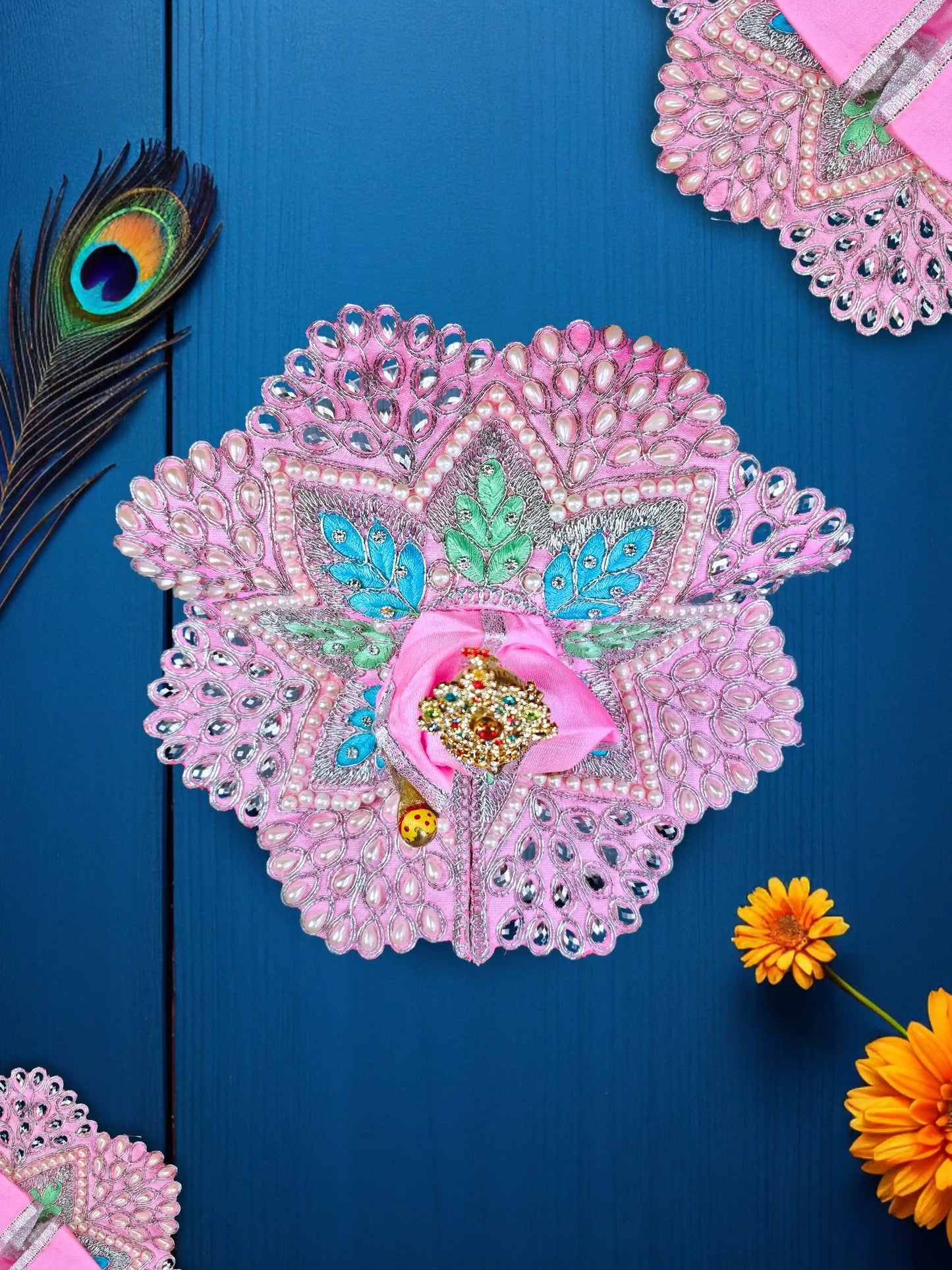 Pearl Elegance Pink Laddu Gopal Poshak