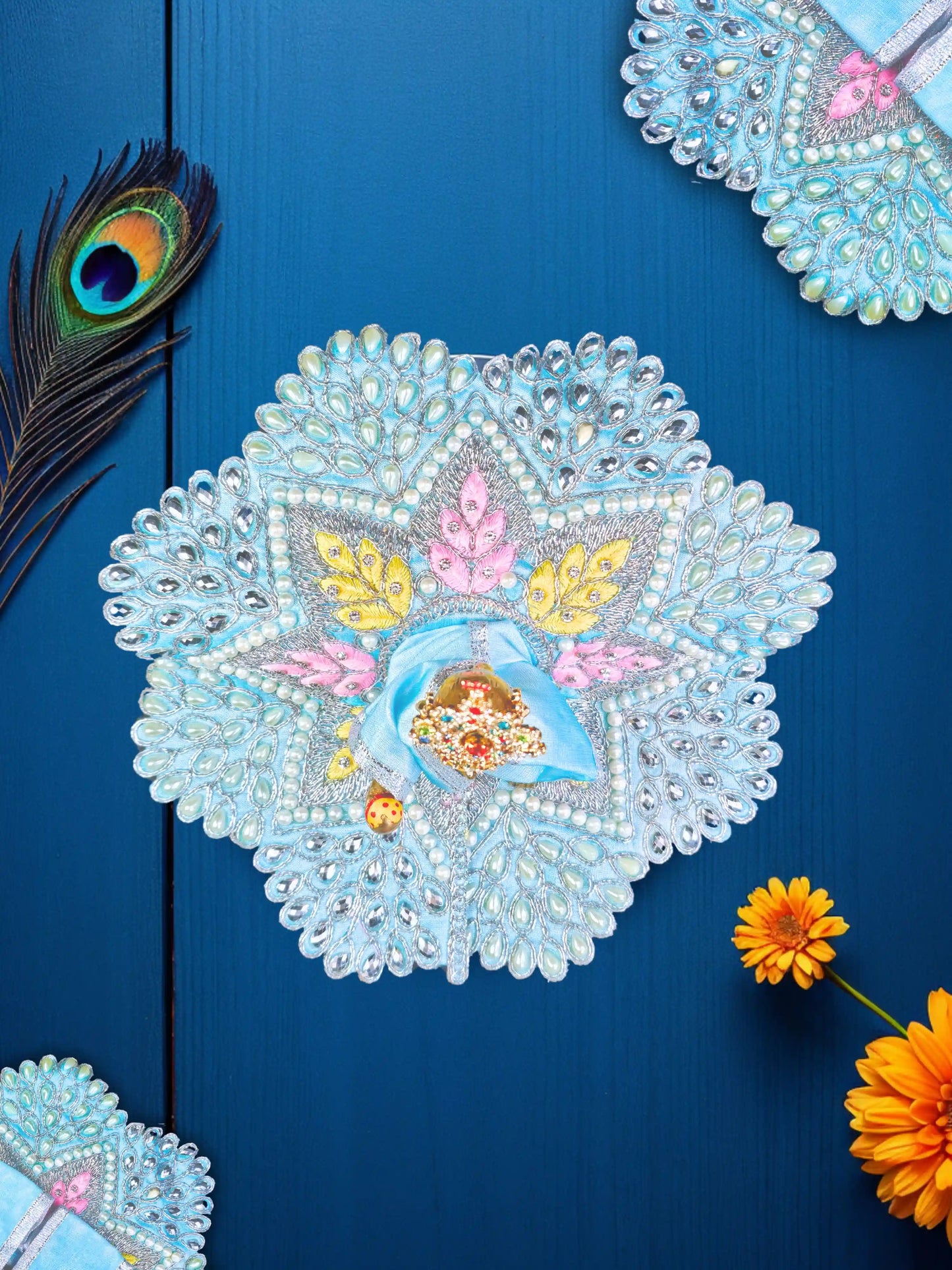 pearl blue laddu gopal kanha thakur ji Poshak