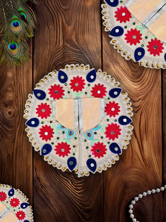 Blossom Royale beige laddu gopal bal thakur ji kanha poshak dress om poshak