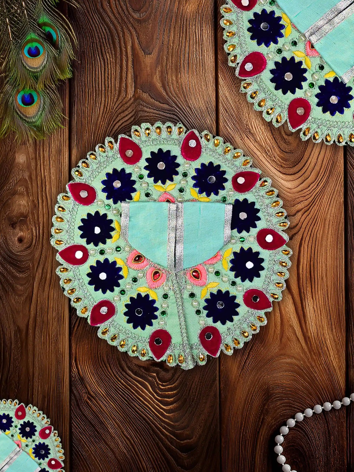 Blossom Royale green laddu gopal bal thakur ji kanha poshak dress om poshak