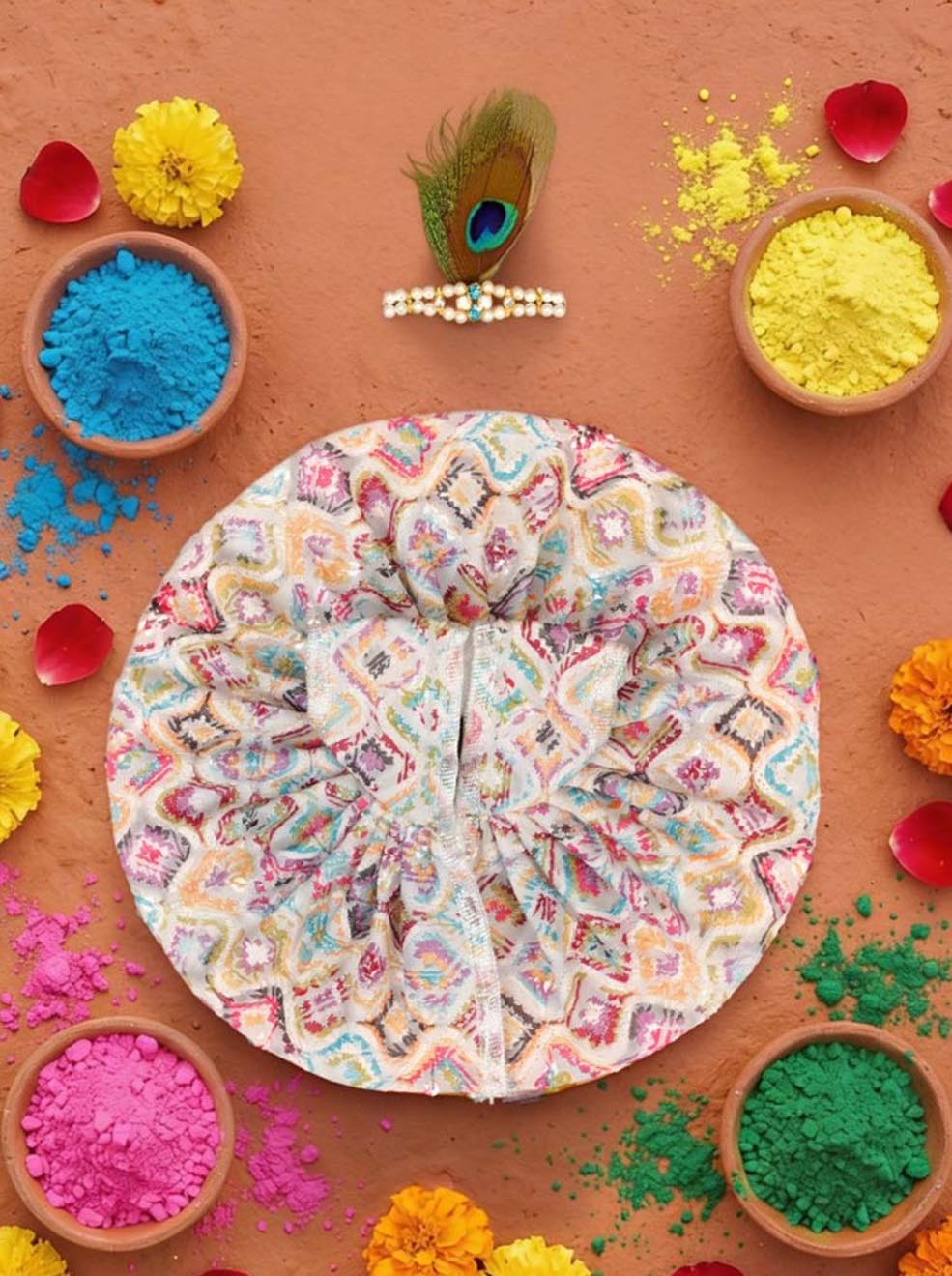 Chitra leela Summer holi braj poshak Janmashtami dress ladoo dresses laddu gopal dress thakurji kanha ji bal om poshak mathura online best mandir wholesaler manufacturer