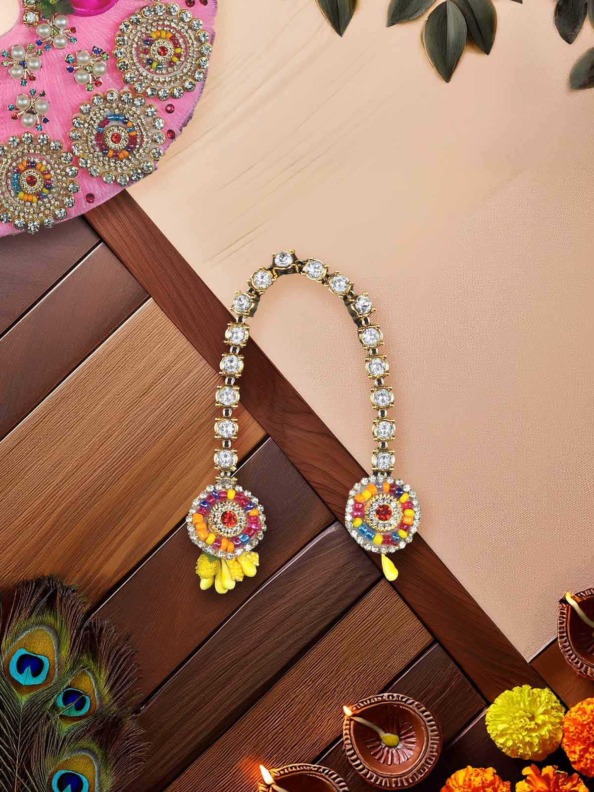 Gulabi Ratan Heavy dress laddu gopal thakurji kanha ji bal om poshak mathura online best
