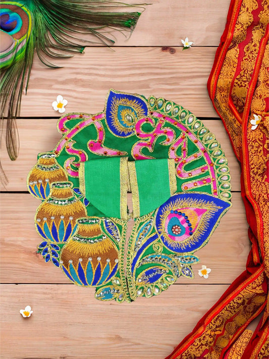 Hare krishna green bal laddu gopal thakur ji kanha poshak dress