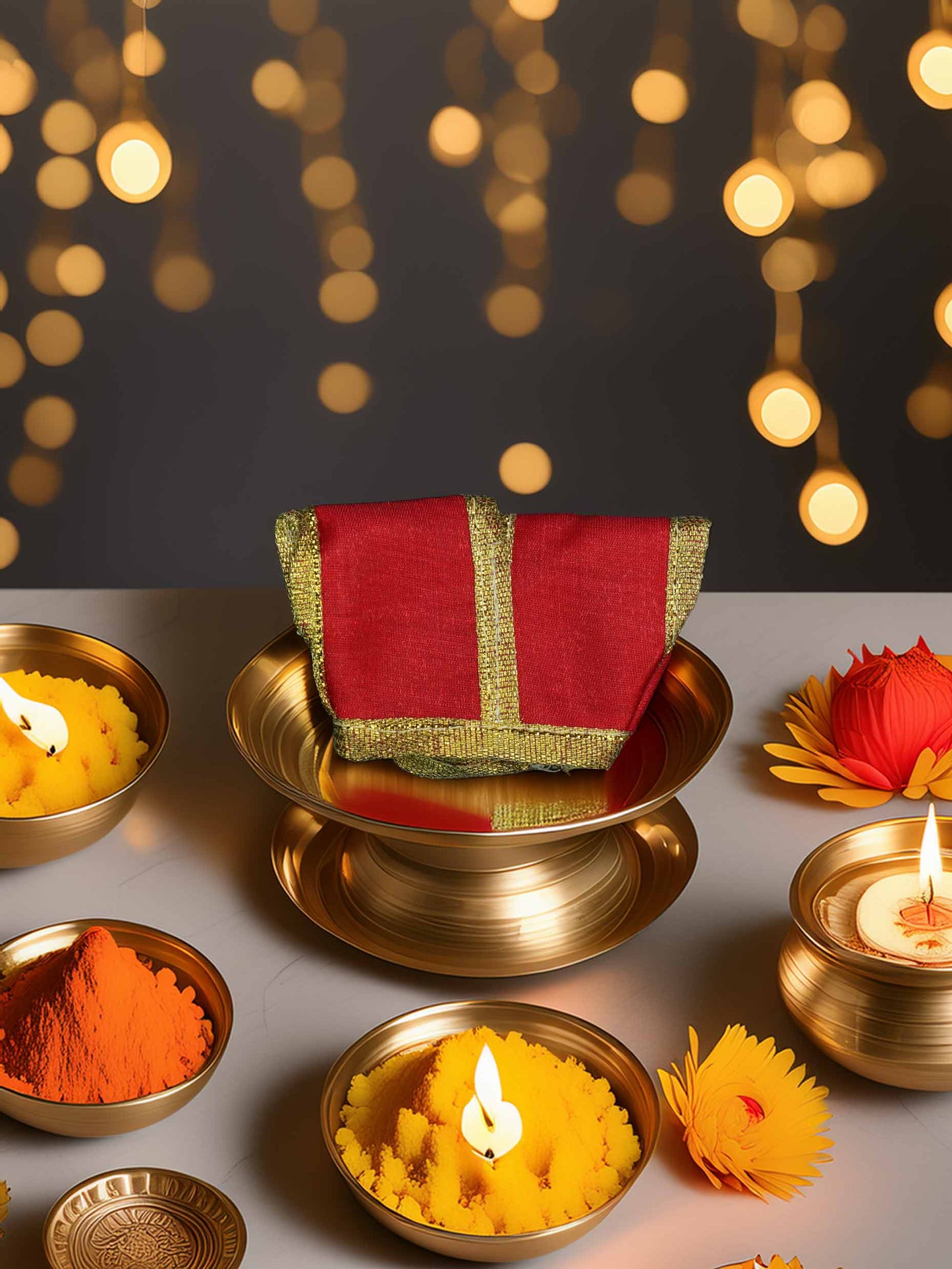 Kanakavalli red yellow dresses laddu gopal dress thakurji kanha ji bal om poshak mathura online best Janmashtami diwali