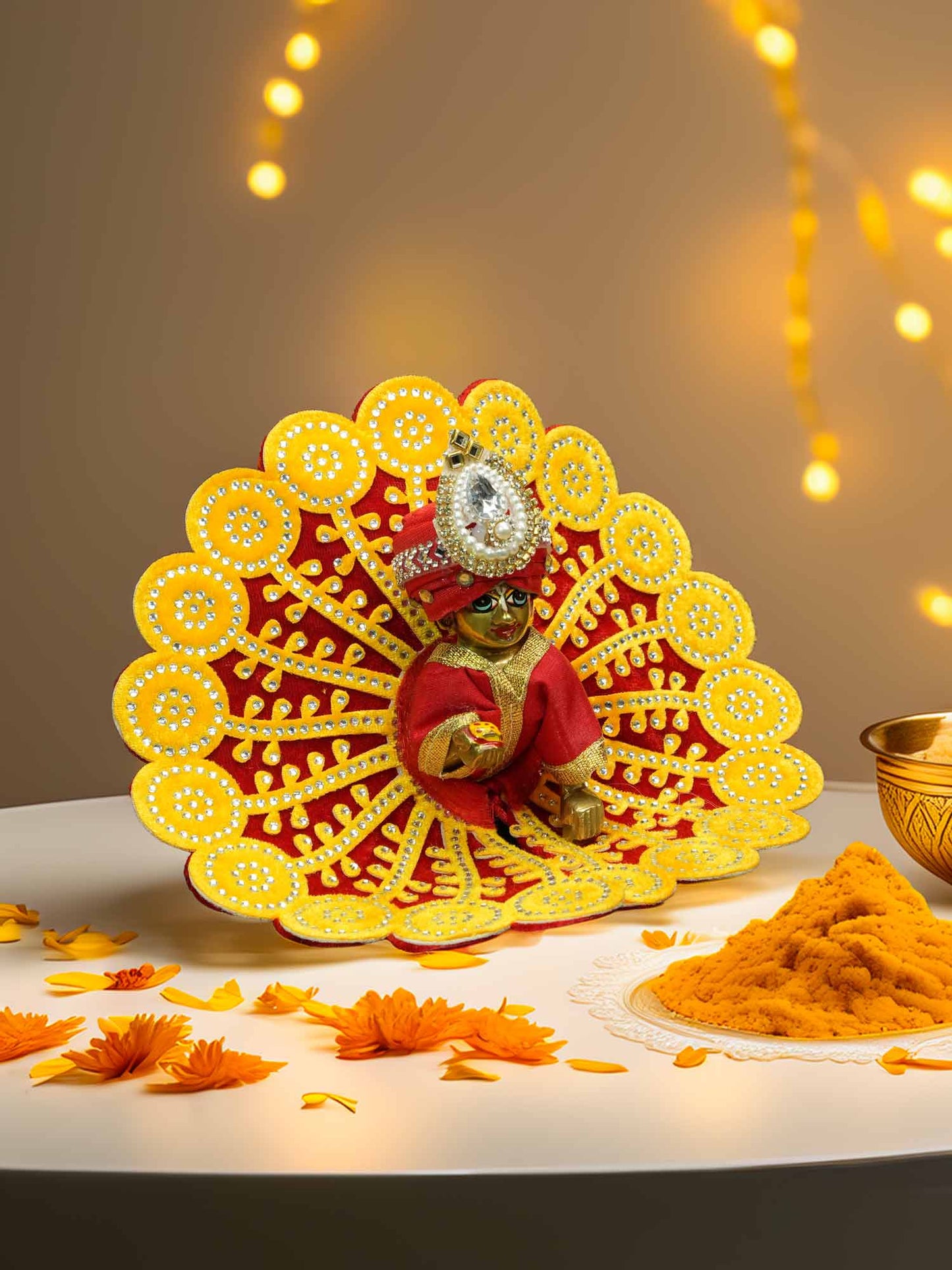 Kanakavalli red yellow dresses laddu gopal dress thakurji kanha ji bal om poshak mathura online best Janmashtami diwali