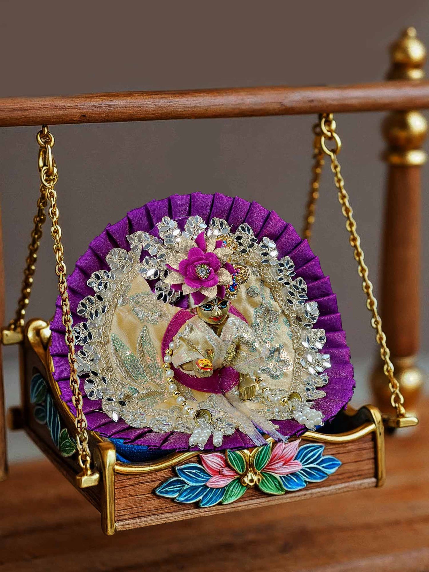 Kanchan Kamal Heavy dress laddu gopal thakurji kanha ji bal om poshak mathura online best