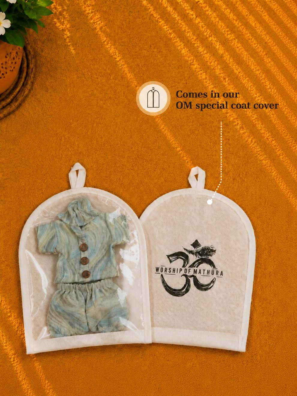 Linen CO-ord set Laddu Gopal Dresses Online in India Winter Dress for Poshak Thakurji Kanha Ji Accessories Dhoti Kurta Set Pajama Aasan Janmashtami Special Summer Shringar Fancy Jacket Premium Festival Bistar Combo om poshak kanha thakurji bal lala lalla ladoo