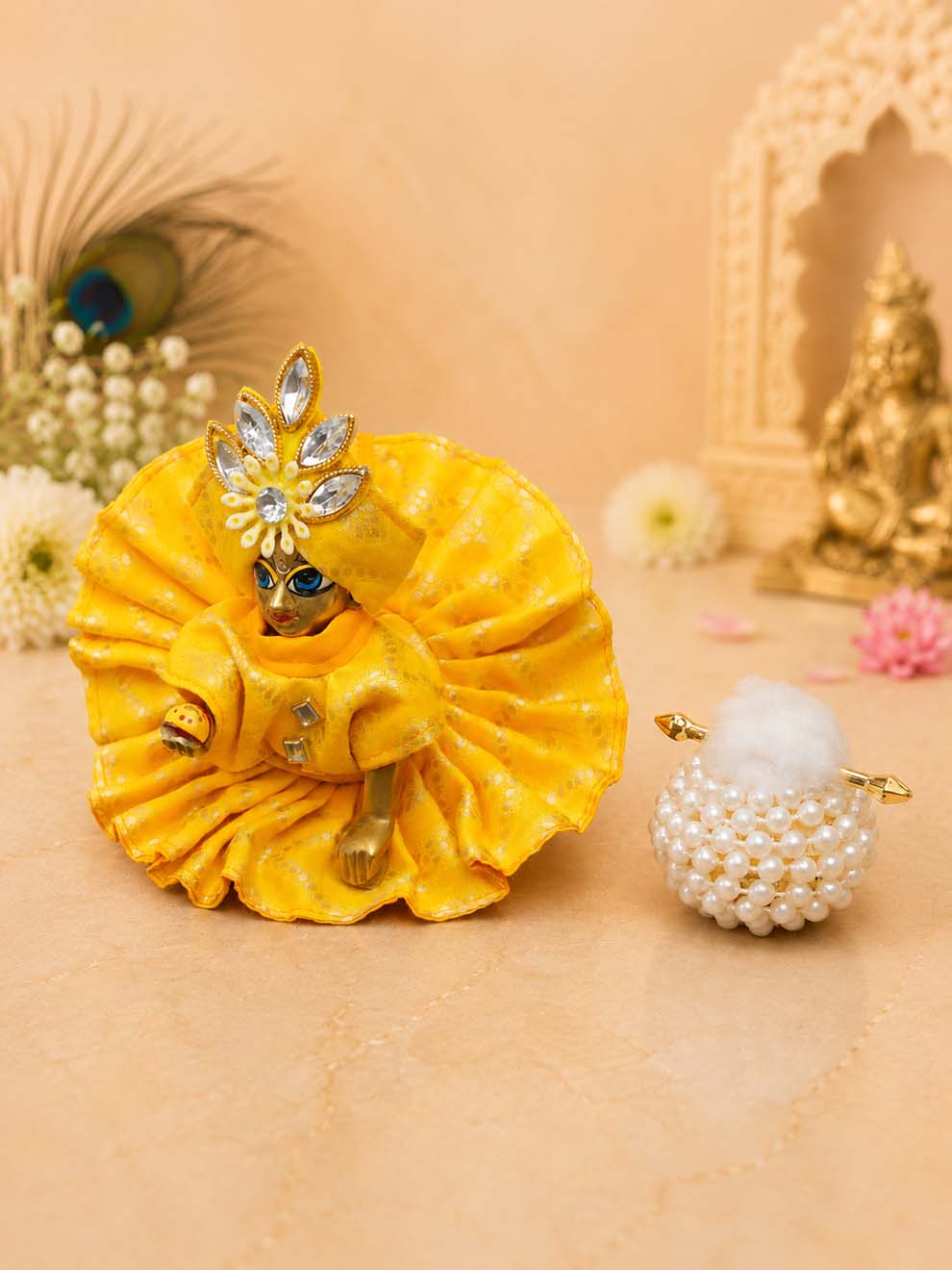 Motiyo ki Matki Laddu Gopal Dresses Online in India Winter Dress for Poshak Thakurji Kanha Ji Accessories Dhoti Kurta Set Pajama Aasan Janmashtami Special Summer Shringar Fancy Jacket Premium Festival Bistar Combo om poshak kanha thakurji bal lala lalla ladoo