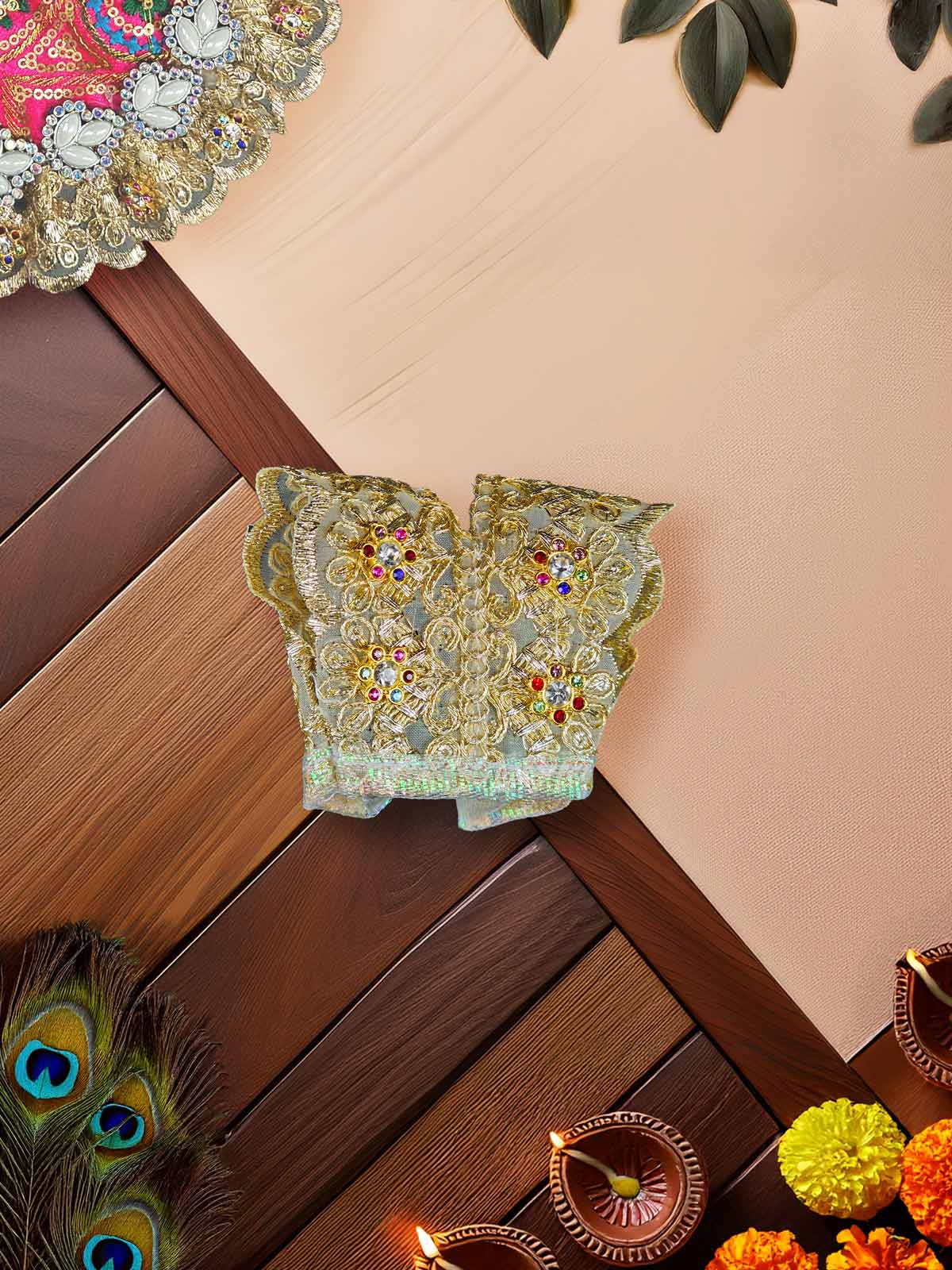 Rajsi Braj Bhavya Heavy dress laddu gopal thakurji kanha ji bal om poshak mathura online best