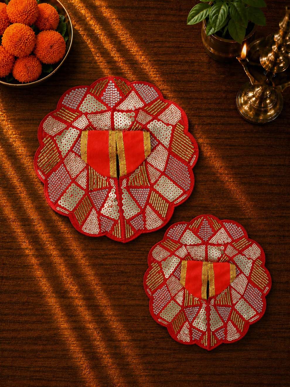Sajini fancy red Laddu Gopal Dresses Online in India Winter Dress for Poshak Thakurji Kanha Ji Accessories Dhoti Kurta Set Pajama Aasan Janmashtami Special Summer Shringar Fancy Jacket Premium Festival Bistar Combo om poshak kanha thakurji bal lala lalla ladoo