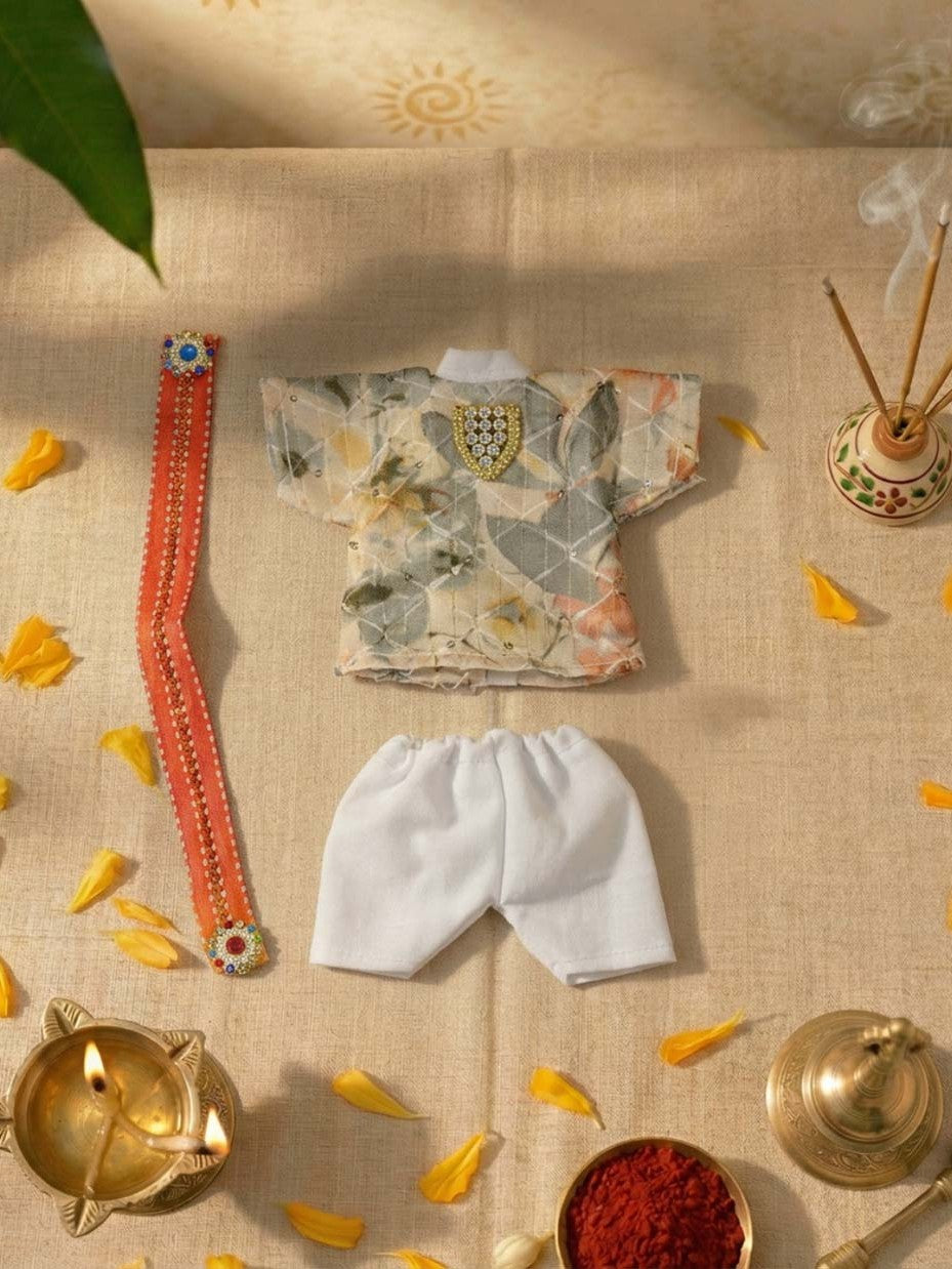 Shri Mayan Laddu Gopal Dresses Online in India Winter Dress for Poshak Thakurji Kanha Ji Accessories Dhoti Kurta Set Pajama Aasan Janmashtami Special Summer Shringar Fancy Jacket Premium Festival Bistar Combo om poshak kanha thakurji bal lala lalla ladoo