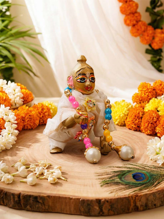 Shwet rang Laddu Gopal Dresses Online in India Winter Dress for Poshak Thakurji Kanha Ji Accessories Dhoti Kurta Set Pajama Aasan Janmashtami Special Summer Shringar Fancy Jacket Premium Festival Bistar Combo om poshak kanha thakurji bal lala lalla ladoo