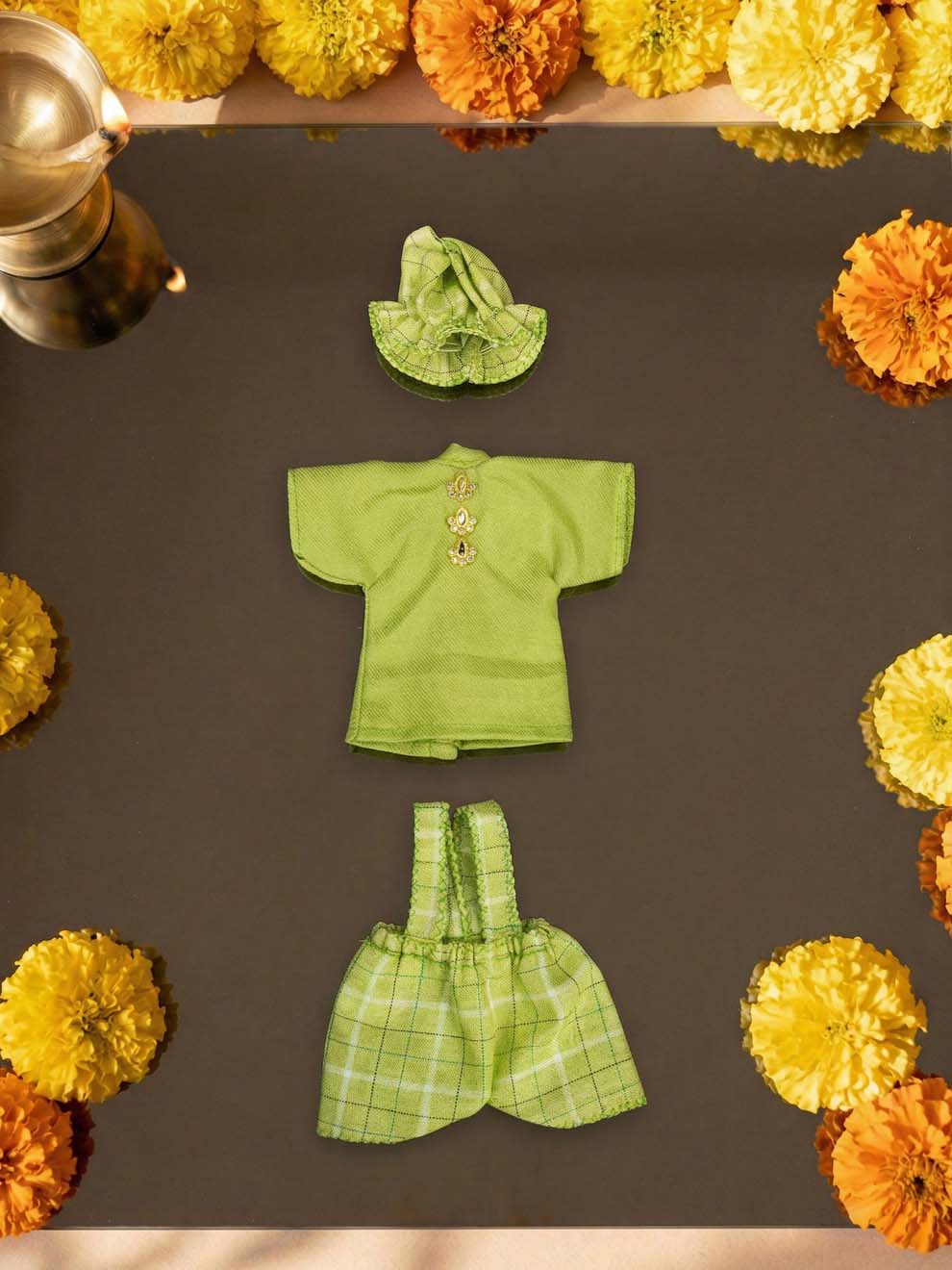 Tarun Laddu Gopal Dresses Online in India Winter Dress for Poshak Thakurji Kanha Ji Accessories Dhoti Kurta Set Pajama Aasan Janmashtami Special Summer Shringar Fancy Jacket Premium Festival Bistar Combo om poshak kanha thakurji bal lala lalla ladoo