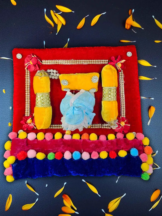 aaradhya gadda bed bistar set razai for laddu gopal thakurji kanha ji bal om poshak mathura online best