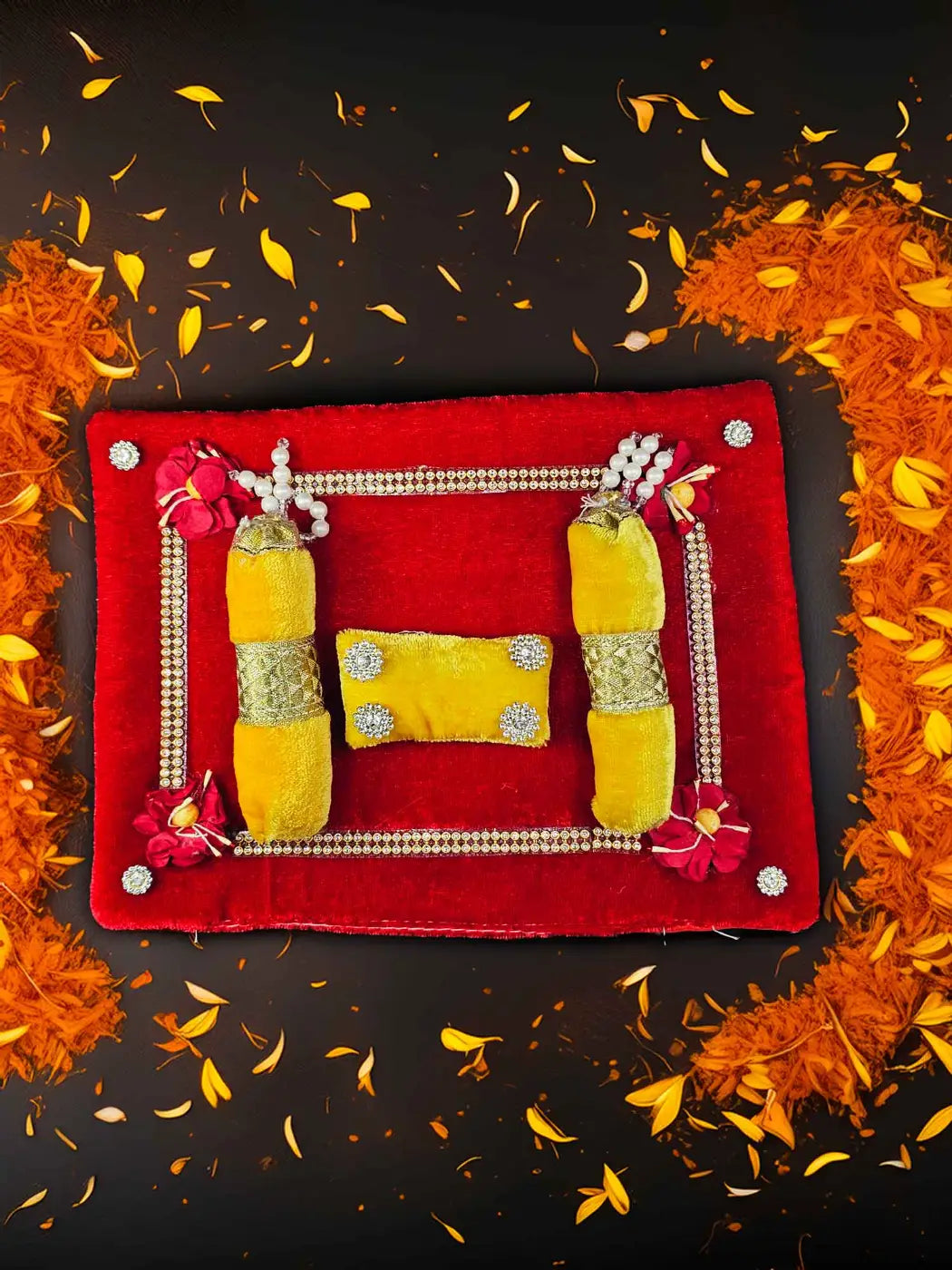 aaradhya gadda bed bistar set razai for laddu gopal thakurji kanha ji bal om poshak mathura online best