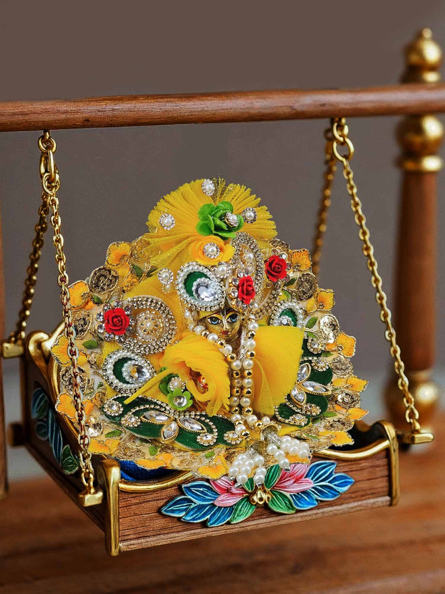 basanti phool Heavy dress laddu gopal thakurji kanha ji bal om poshak mathura online best