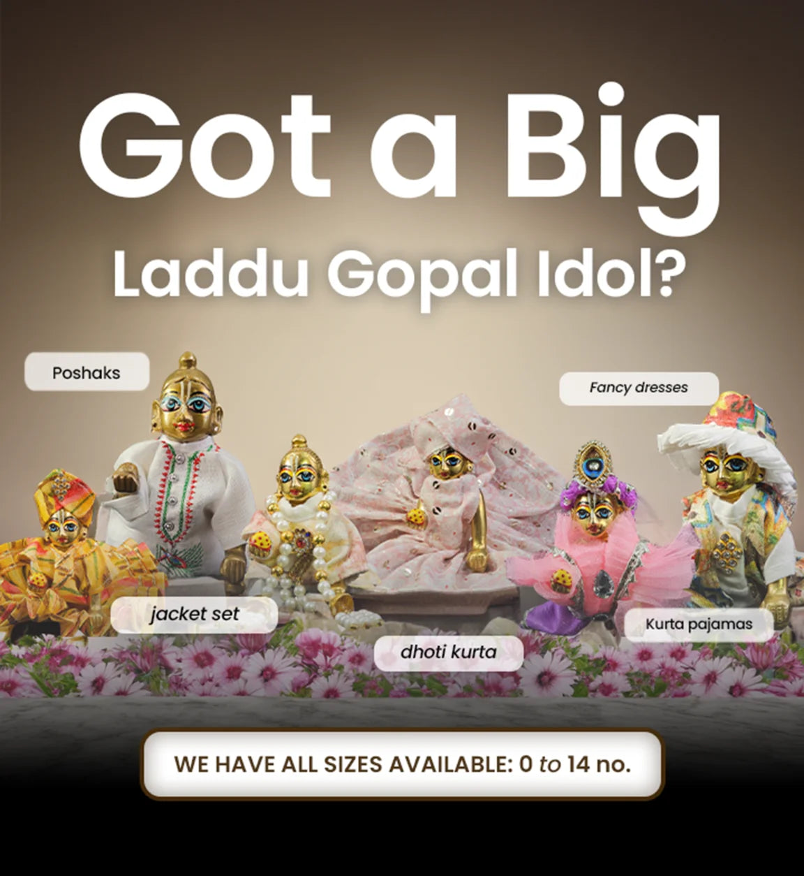 big mobile dress laddu gopal thakurji kanha ji bal om poshak mathura online best size 7 8 9 10 11 12 13 14