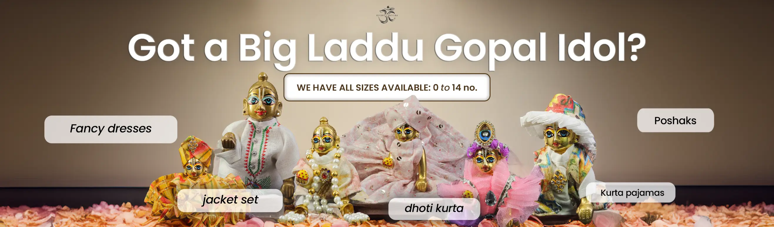 big pc dress laddu gopal thakurji kanha ji bal om poshak mathura online best size 7 8 9 10 11 12 13 14