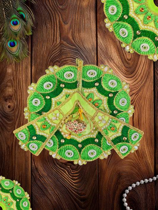 ethereal green laddu bal gopal thakur kanha ji poshak dress