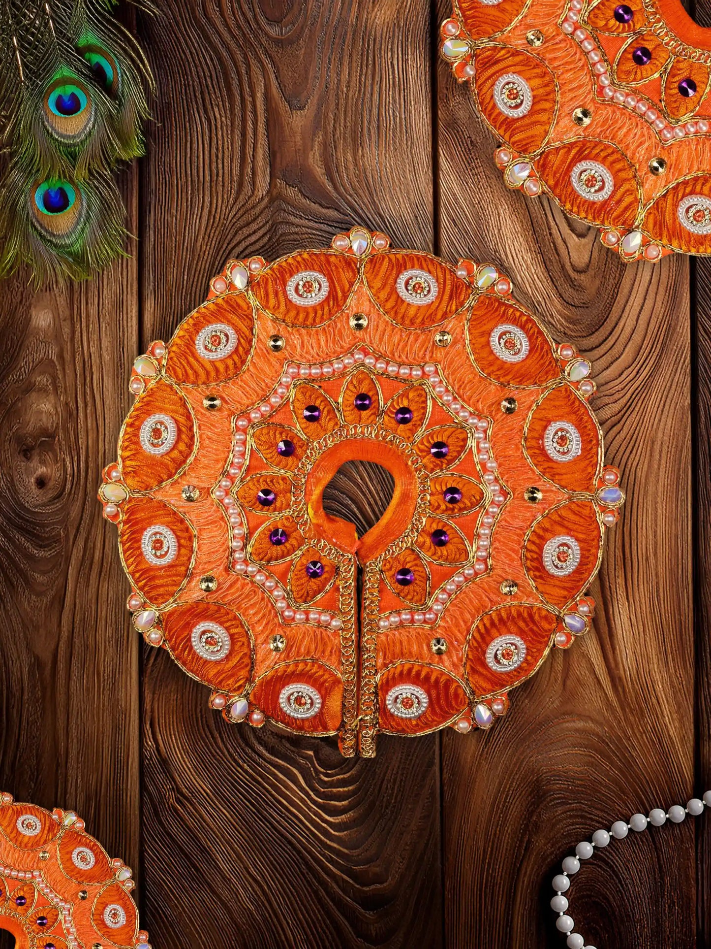 ethereal orange laddu gopal bal thakur kanha ji poshak dress