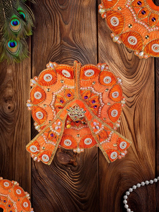 ethereal orange laddu bal gopal thakur kanha ji poshak dress