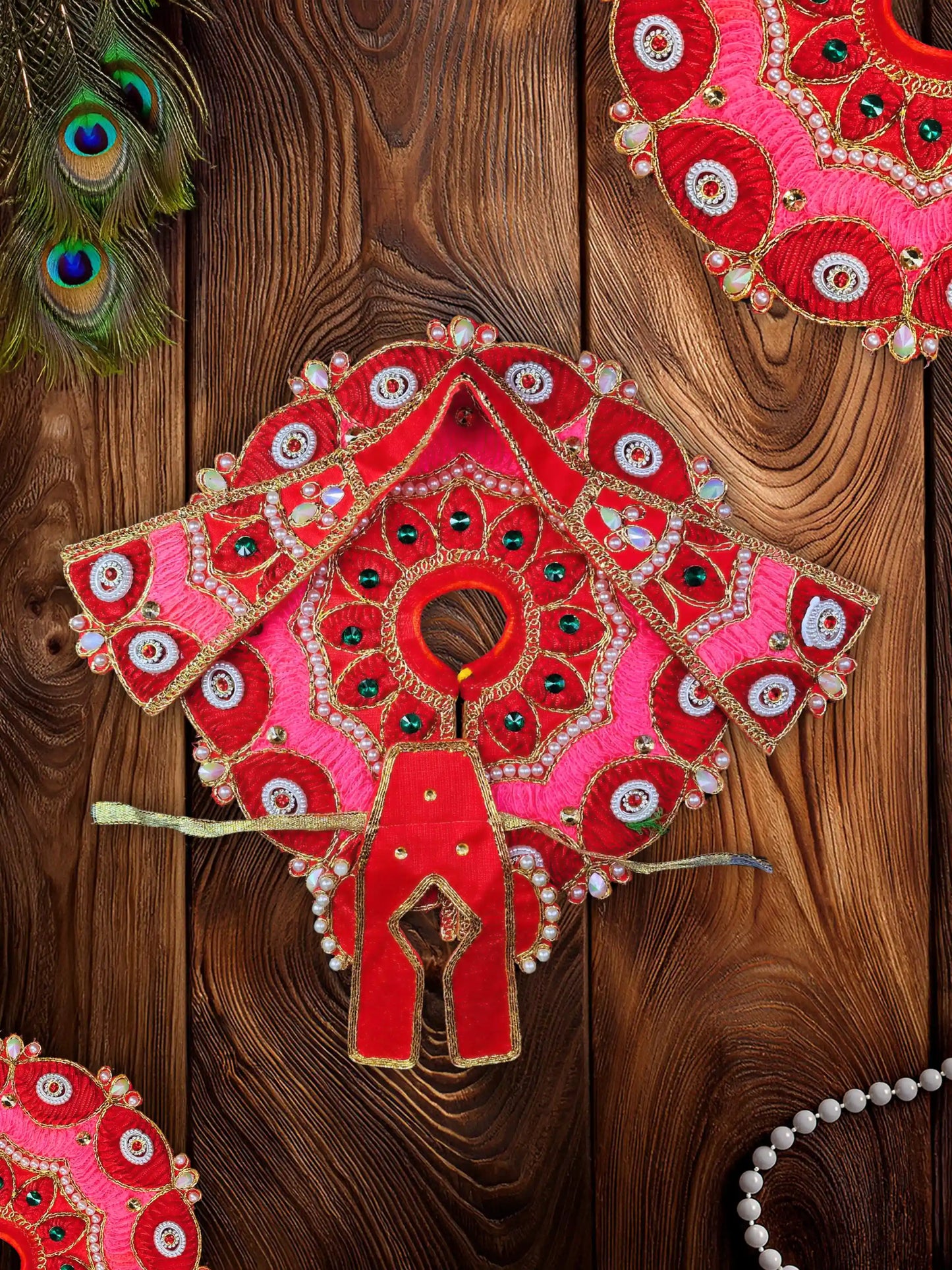 ethereal red laddu bal gop thakur kanha ji poshak dress l