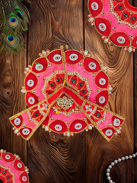 ethereal red laddu bal gopal thakur kanha ji poshak dress