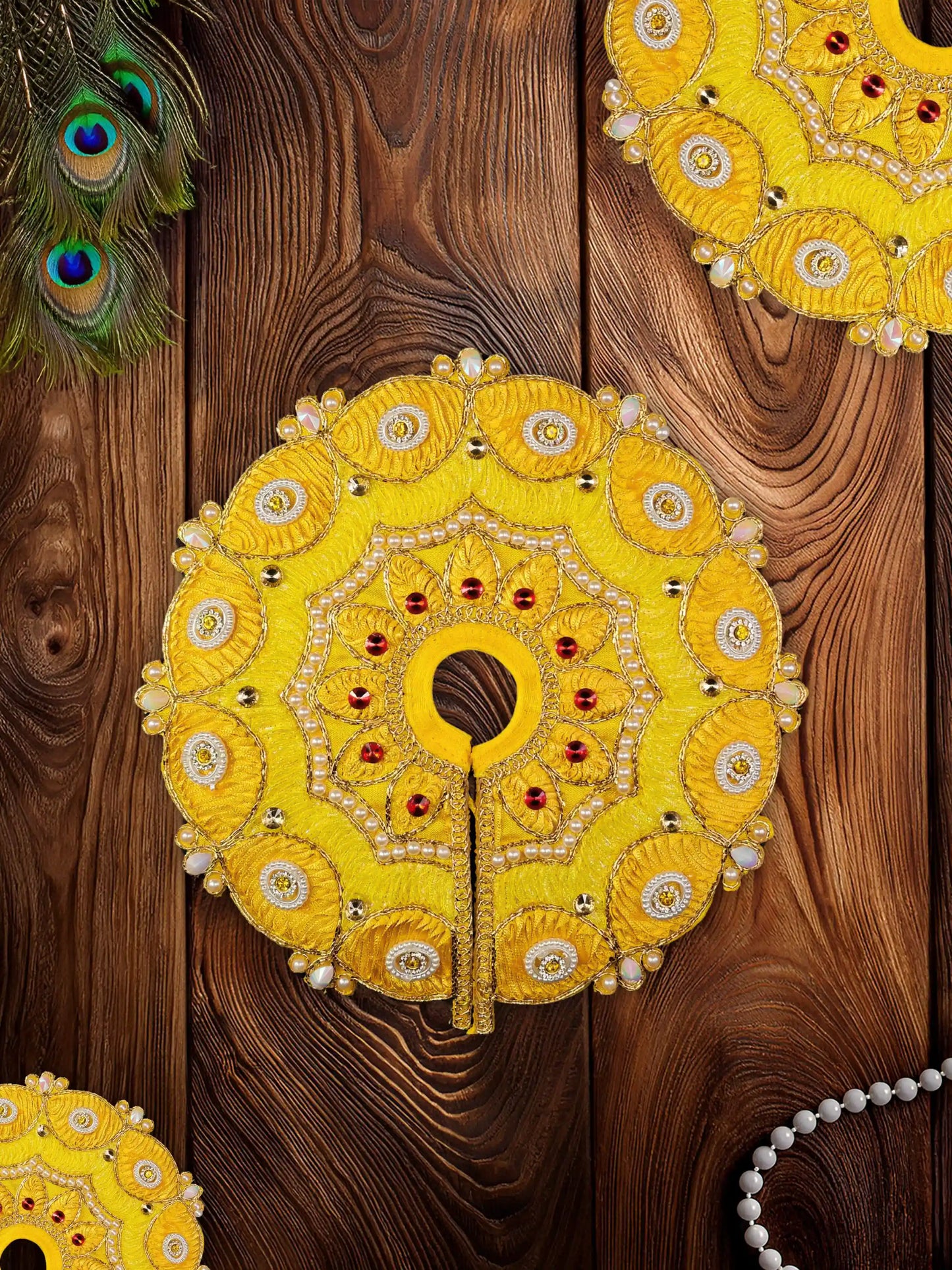 ethereal yellow laddu bal gopal thakur kanha ji poshak dress