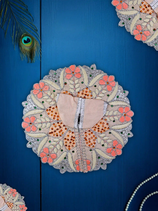 floral harmony beige bal thakur ji laddu bal gopal dresses poshak