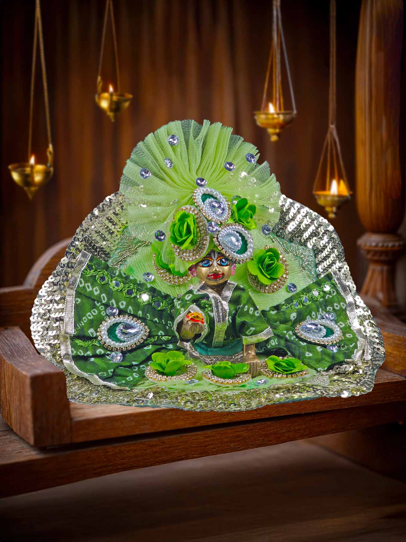 hari vasant Heavy dress laddu gopal thakurji kanha ji bal om poshak mathura online best