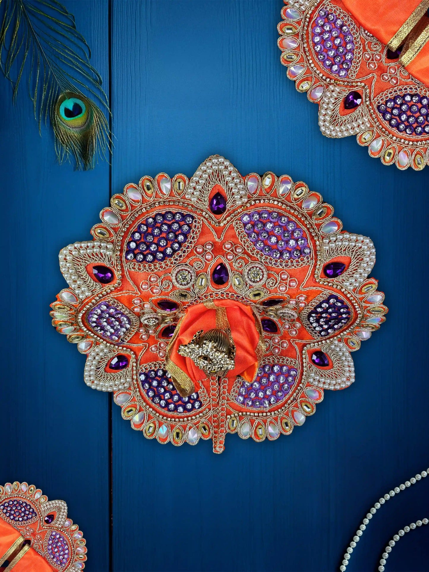 imperial charm orange bal laddu gopal thakur kanha ji dresses poshak