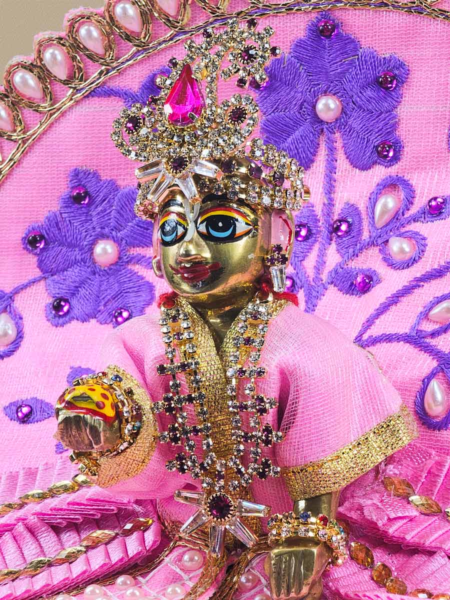 kanhaiya rajat pink shringar jewelry mukut mala dresses laddu gopal thakurji kanha ji bal om poshak mathura online best Janmashtami for dress