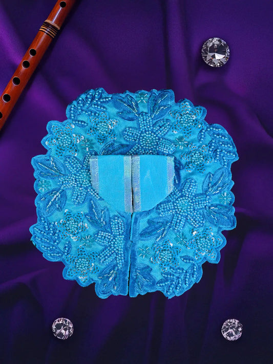 majestic aura blue dress laddu gopal thakurji kanha ji bal om poshak mathura premium online