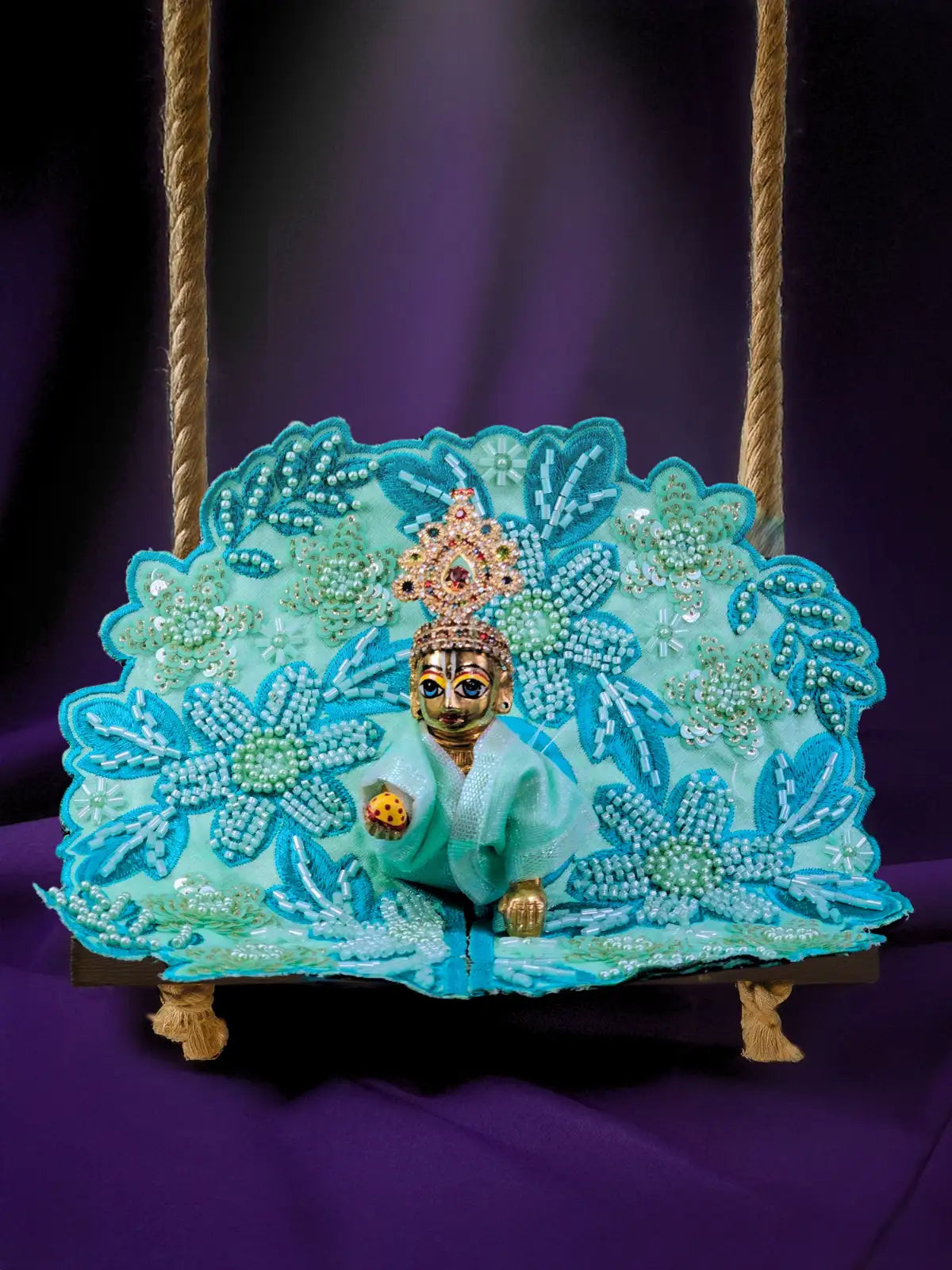 majestic aura green dress laddu gopal thakurji kanha ji bal om poshak mathura premium online
