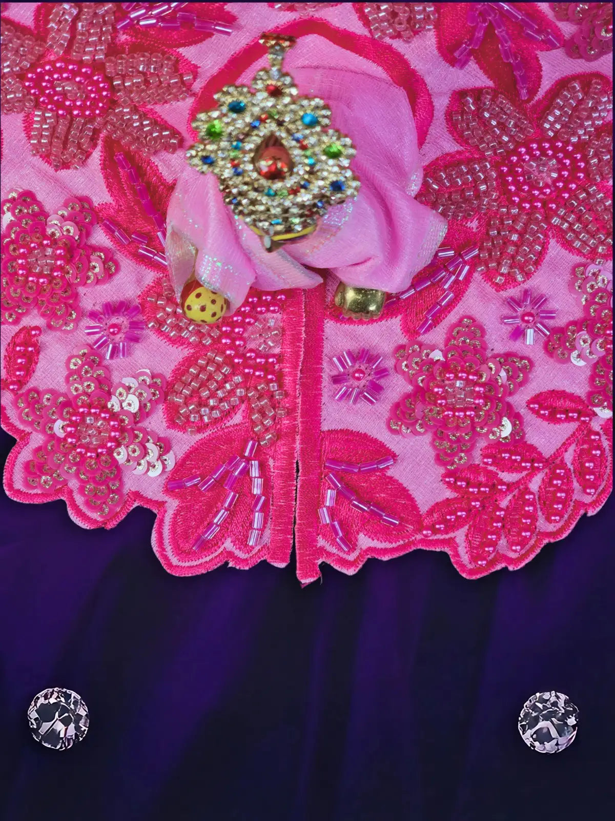 majestic aura pink dress laddu gopal thakurji kanha ji bal om poshak mathura premium online 4