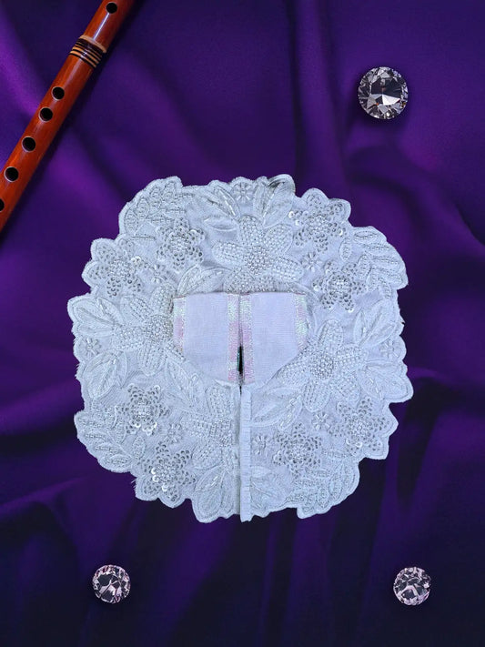 majestic aura white dress laddu gopal thakurji kanha ji bal om poshak mathura premium online