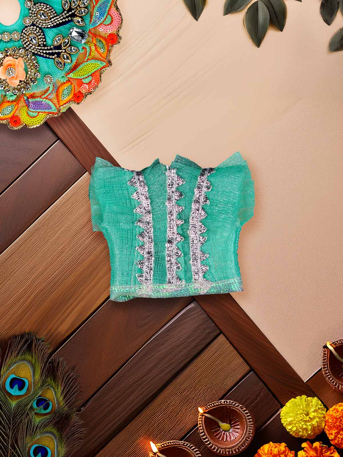 mayur heavy dresses laddu gopal thakurji kanha ji bal om poshak mathura online best Janmashtami