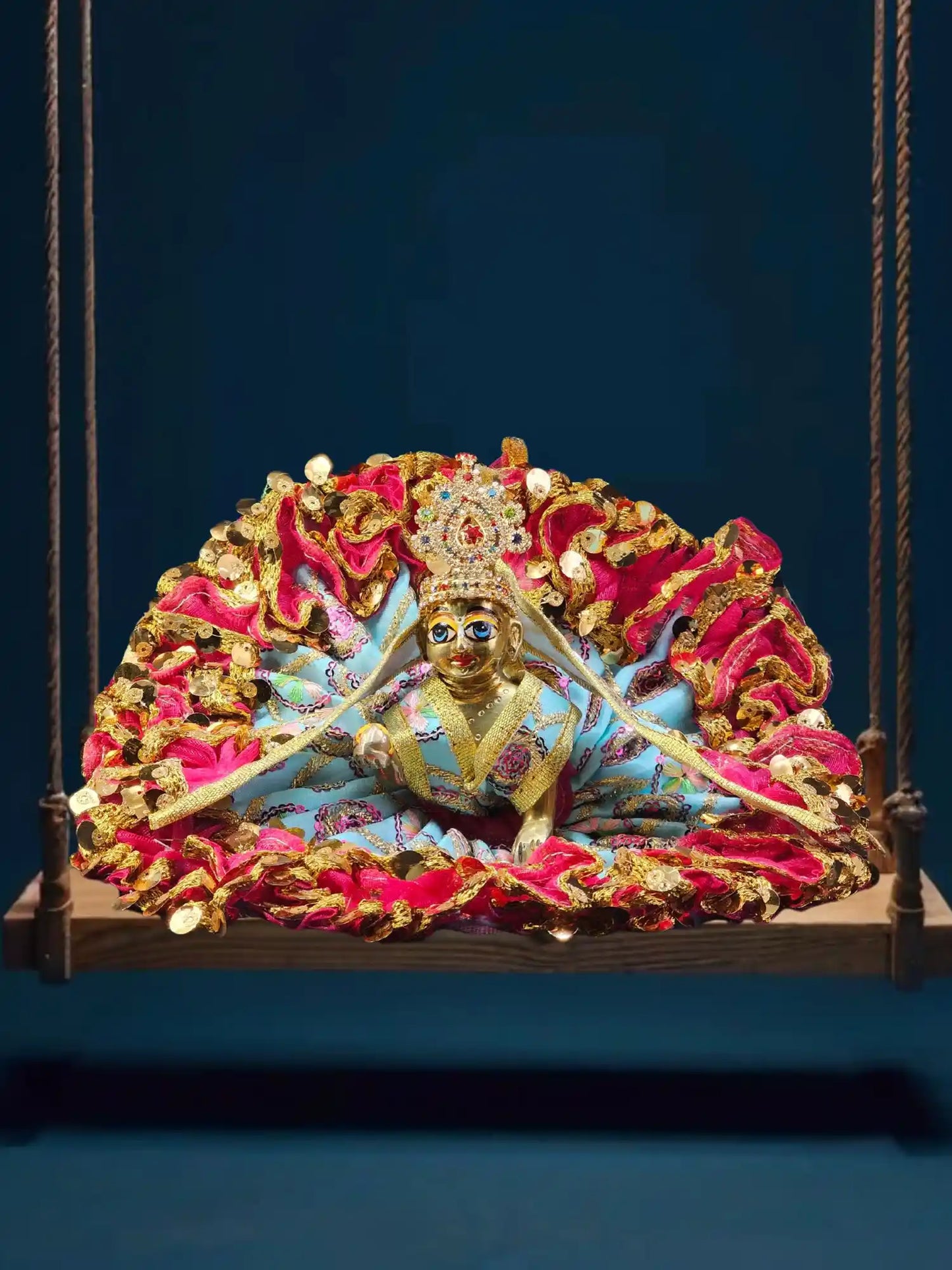 megh blue dress laddu gopal thakurji kanha ji bal om poshak mathura online