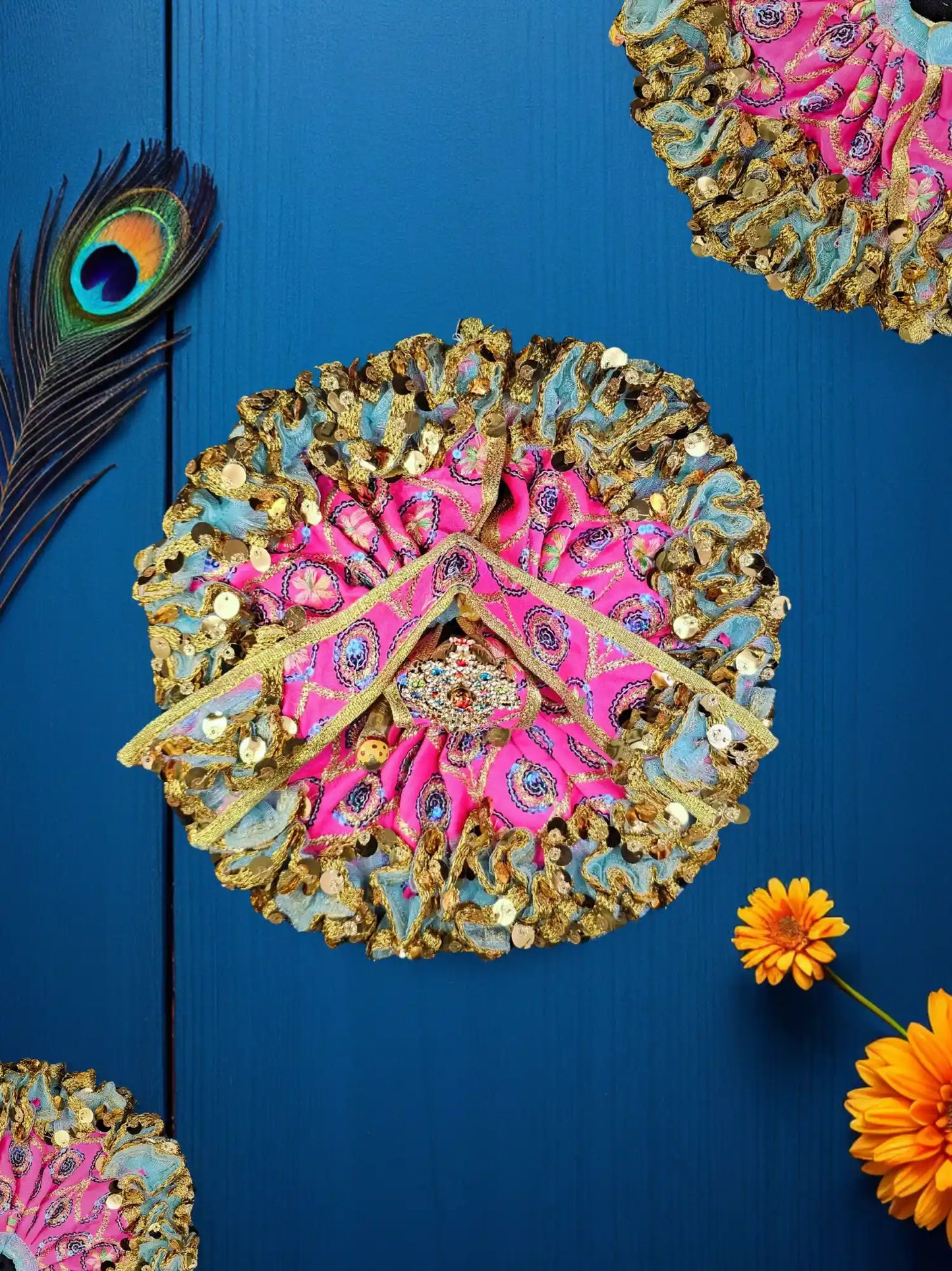 megh pink poshak dress laddu gopal thakurji kanha ji bal om poshak mathura online