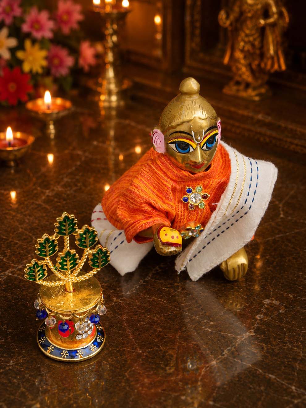 metal tulsi gold Laddu Gopal Dresses Online in India Winter Dress for Poshak Thakurji Kanha Ji Accessories Dhoti Kurta Set Pajama Aasan Janmashtami Special Summer Shringar Fancy Jacket Premium Festival Bistar Combo om poshak kanha thakurji bal lala lalla ladoo