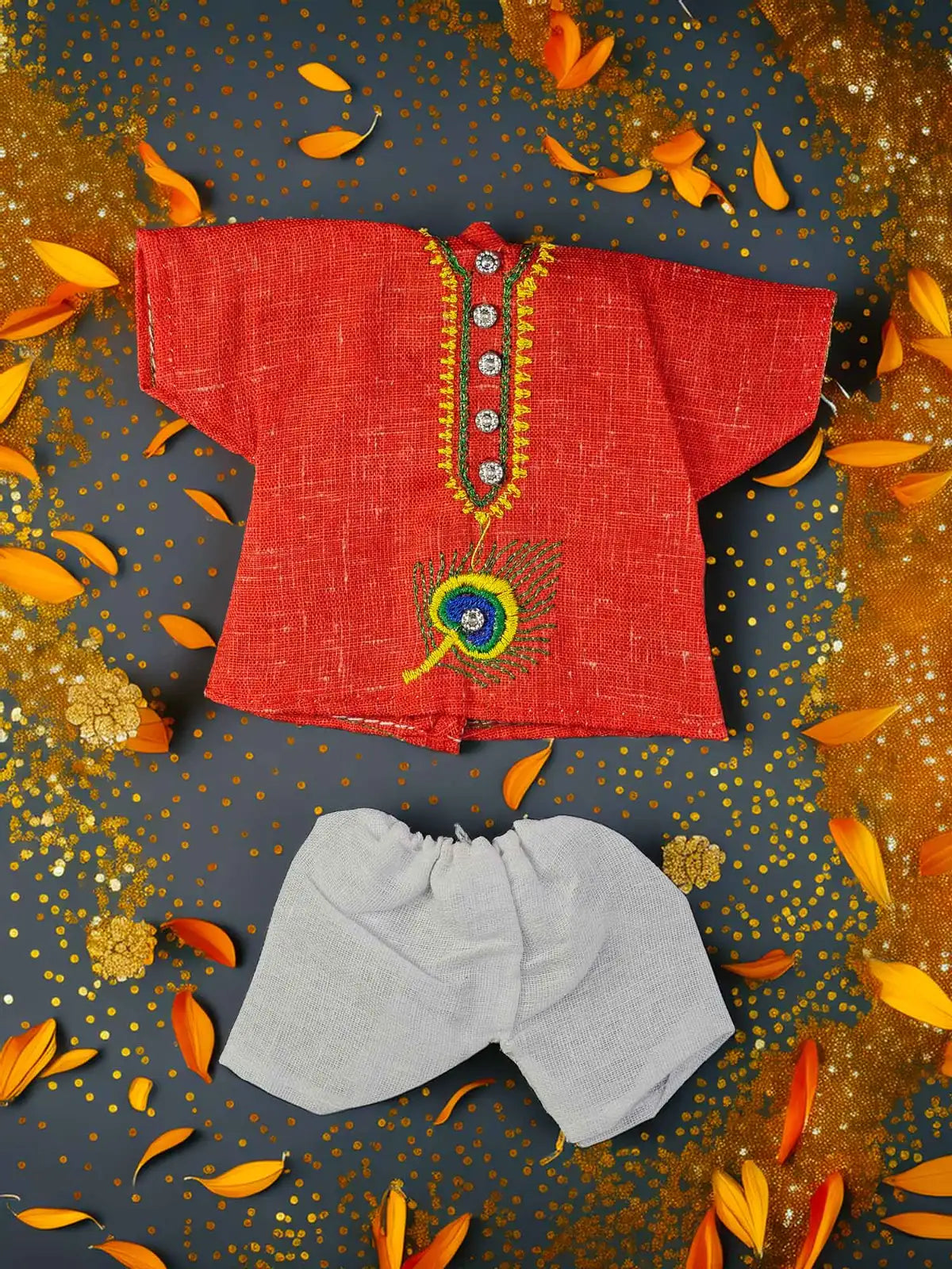 mor red kurta pajama poshak dress laddu gopal thakurji kanha ji bal om poshak mathura online best