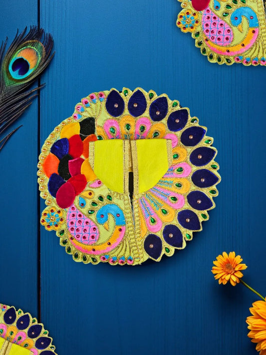 mor yellow poshak dress laddu gopal thakurji kanha ji bal om poshak mathura online