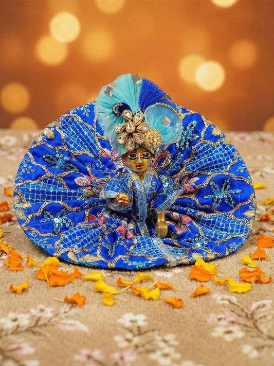 neel blue navratri Diwali Janmashtami dress ladoo dresses laddu gopal dress thakurji kanha ji bal om poshak mathura online best mandir wholesaler manufacturer