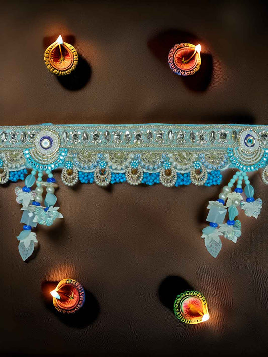 neel toran Bandanwal Bandhanwar Toranwar diwali laddu gopal dress thakurji kanha ji bal om poshak mathura online best mandir decoration home 40 inch