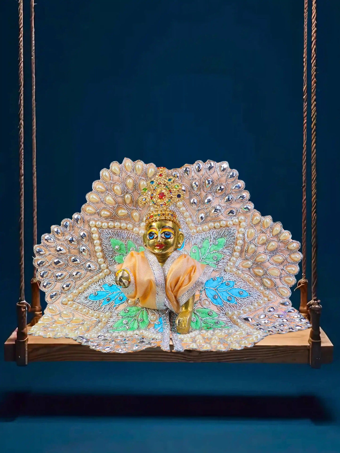 pearl beige laddu gopal kanha thakur ji Poshak
