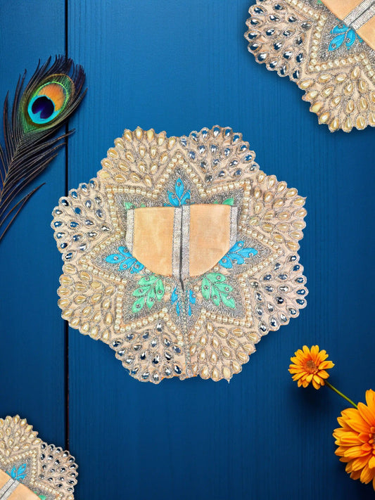 pearl beige laddu gopal kanha thakur ji Poshak