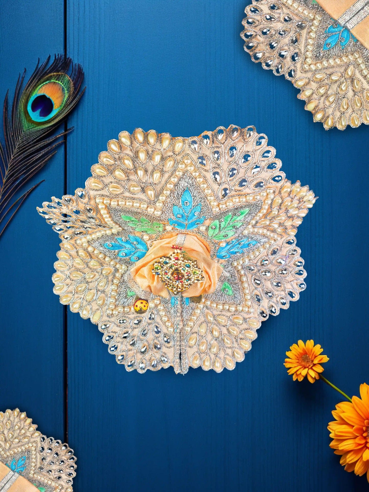 pearl beige laddu gopal kanha thakur ji Poshak